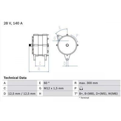 Bosch 0 986 045 990 Generador trifásico - Generador Bosch 0 986 045 990 Generador trifásico - Generador