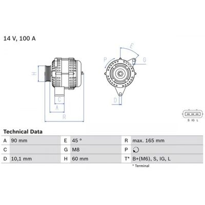 Bosch 0 986 084 390 Alternador - 14V 100A - Lexus IS I Sportcross Bosch 0 986 084 390 Alternador - 14V 100A - Lexus IS I Sportcross