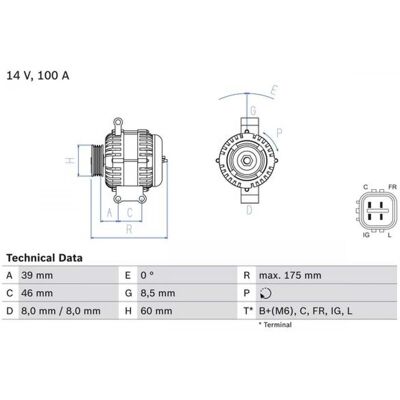Bosch 0 986 082 420 Alternador - Honda: Civic 8, CR-V 3, Accord 7 Bosch 0 986 082 420 Alternador - Honda: Civic 8, CR-V 3, Accord 7