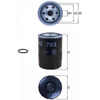 Filtro de Combustible MAHLE ORIGINAL KC 703D - Piezas de coche Filtro de Combustible MAHLE ORIGINAL KC 703D - Piezas de coche