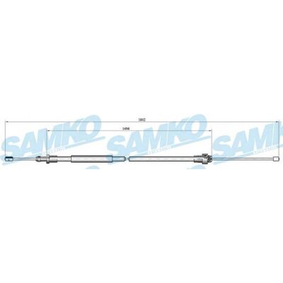 Cable de freno de estacionamiento derecho trasero para Citroën Peugeot - 1820mm Cable de freno de estacionamiento derecho trasero para Citroën Peugeot - 1820mm