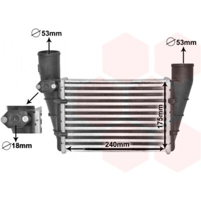 Intercooler Volkswagen - 240x175x62mm - Para Audi A4 - Enfriador de aire Intercooler Volkswagen - 240x175x62mm - Para Audi A4 - Enfriador de aire