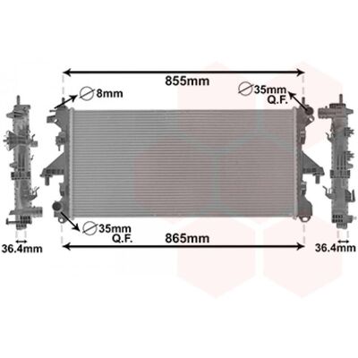 VAN WEZEL 40002304 Radiador de aluminio para Fiat Ducato III Van - Sistema de enfriamiento VAN WEZEL 40002304 Radiador de aluminio para Fiat Ducato III Van - Sistema de enfriamiento