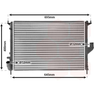 VAN WEZEL 43002477 Radiador de aluminio para Dacia Sandero - Enfriamiento del motor VAN WEZEL 43002477 Radiador de aluminio para Dacia Sandero - Enfriamiento del motor