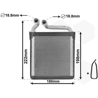 VAN WEZEL 58006256 Radiador de Aluminio - Sistema de Calefacción VW, Skoda VAN WEZEL 58006256 Radiador de Aluminio - Sistema de Calefacción VW, Skoda