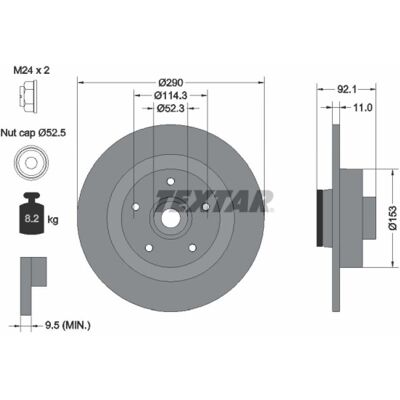 TEXTAR Disco de freno Renault Scenic 3 - Ventilado, 290mm, 11mm de grosor TEXTAR Disco de freno Renault Scenic 3 - Ventilado, 290mm, 11mm de grosor