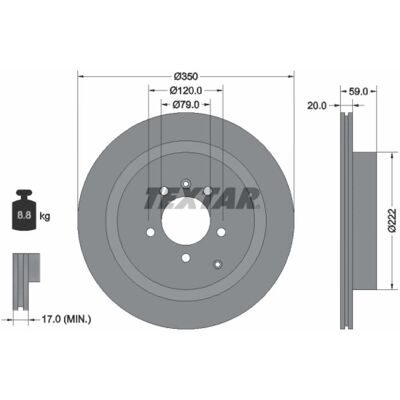 TEXTAR Disco de freno ventilado para LAND ROVER Range Rover Sport Discovery 4 350mm - Disco de freno TEXTAR Disco de freno ventilado para LAND ROVER Range Rover Sport Discovery 4 350mm - Disco de freno