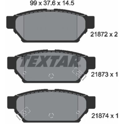 TEXTAR 2187202 Kit de frenos Mitsubishi - Discos, Indicador de desgaste TEXTAR 2187202 Kit de frenos Mitsubishi - Discos, Indicador de desgaste
