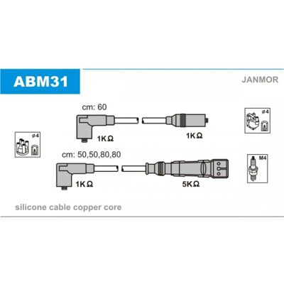 JANMOR ABM31 Juego de cables de encendido - Juego de cables de encendido JANMOR ABM31 Juego de cables de encendido - Juego de cables de encendido