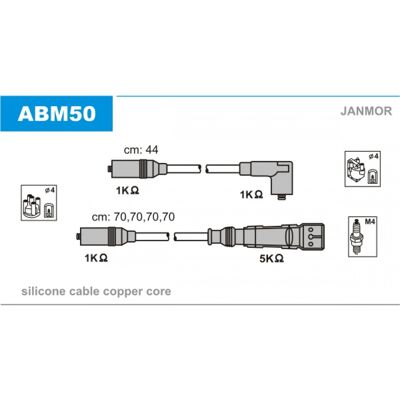 JANMOR ABM50 Juego de cables de encendido de silicona de cobre - Juego de cables de encendido JANMOR ABM50 Juego de cables de encendido de silicona de cobre - Juego de cables de encendido