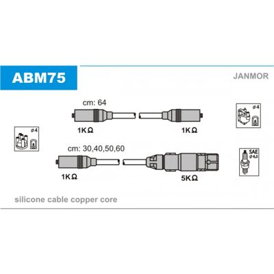 Janmor ABM75 Juego de cables de encendido - para Seat Alhambra, VW Sharan Janmor ABM75 Juego de cables de encendido - para Seat Alhambra, VW Sharan