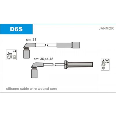 Conjunto de Cables de Encendido Janmor D6S - Para Daewoo Lanos y Kalos Conjunto de Cables de Encendido Janmor D6S - Para Daewoo Lanos y Kalos