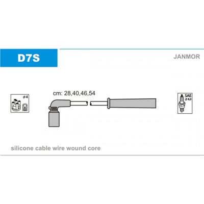 Janmor D7S Juego de Cables de Encendido - Para DAEWOO Nubira, Chevrolet Janmor D7S Juego de Cables de Encendido - Para DAEWOO Nubira, Chevrolet