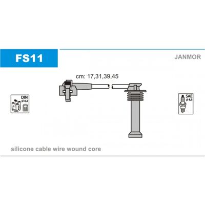 Janmor FS11 - Juego de cables de encendido para Ford Fiesta, Mondeo, Escort - Piezas de coche Janmor FS11 - Juego de cables de encendido para Ford Fiesta, Mondeo, Escort - Piezas de coche