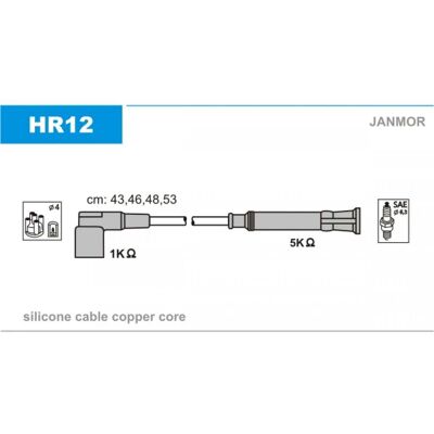 JANMOR HR12 Juego de cables de encendido de silicona de cobre - Juego de cables de encendido JANMOR HR12 Juego de cables de encendido de silicona de cobre - Juego de cables de encendido
