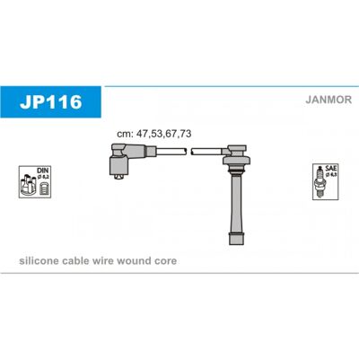 Janmor JP116 Juego de cables de encendido - Silicona, 7mm, DIN & SAE - Juego de cables Janmor JP116 Juego de cables de encendido - Silicona, 7mm, DIN & SAE - Juego de cables