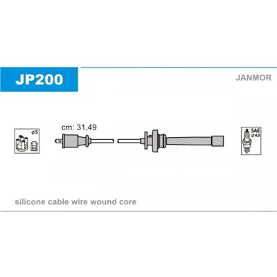 Juego de cables de encendido JANMOR JP200 - Cables de encendido automotrices Juego de cables de encendido JANMOR JP200 - Cables de encendido automotrices