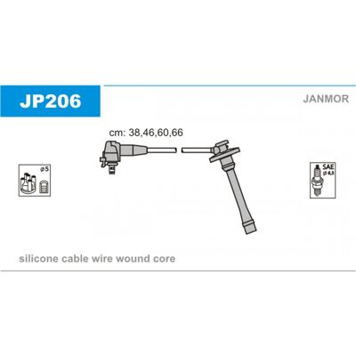 Janmor Juego de Cables de Encendido JP206 - Juego de Cables de Encendido Toyota Janmor Juego de Cables de Encendido JP206 - Juego de Cables de Encendido Toyota