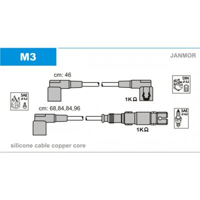 Juego de cables de encendido Janmor Mercedes-Benz - 123,124, G-klasse - Cobre Duradero Juego de cables de encendido Janmor Mercedes-Benz - 123,124, G-klasse - Cobre Duradero