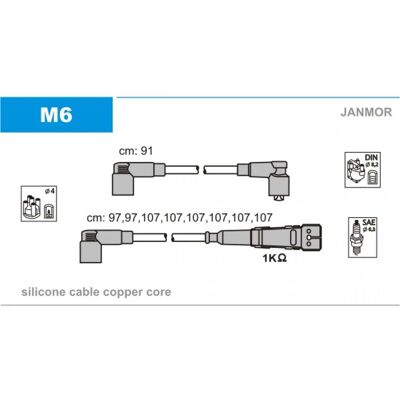 Janmor M6 Juego de Cables de Encendido - Mercedes-Benz S, SL, M6 Janmor M6 Juego de Cables de Encendido - Mercedes-Benz S, SL, M6