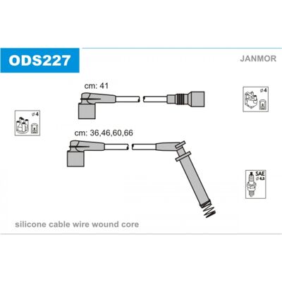 Janmor ODS227 Juego de cables de encendido - Sistema de encendido Janmor ODS227 Juego de cables de encendido - Sistema de encendido