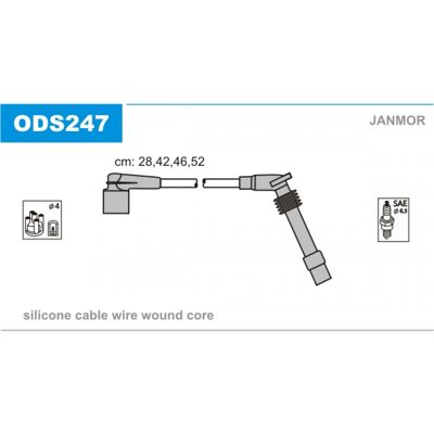 Conjunto de cables de encendido de silicona Janmor ODS247 - Para Opel y Vauxhall Conjunto de cables de encendido de silicona Janmor ODS247 - Para Opel y Vauxhall