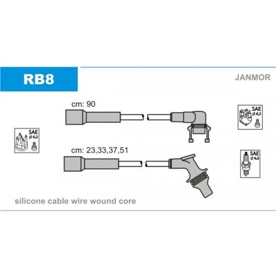 Janmor RB8 Juego de Cables de Encendido - Sistema de Encendido Janmor RB8 Juego de Cables de Encendido - Sistema de Encendido