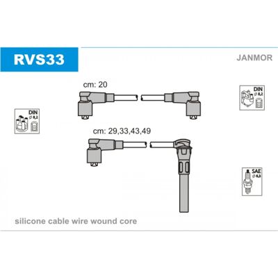 Conjunto de cables de encendido JANMOR RVS33 - Accesorios de encendido Conjunto de cables de encendido JANMOR RVS33 - Accesorios de encendido