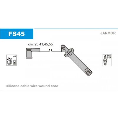 Conjunto de cables de encendido Janmor FS45 - Ford Galaxy - M4, SAE, Silicona Conjunto de cables de encendido Janmor FS45 - Ford Galaxy - M4, SAE, Silicona