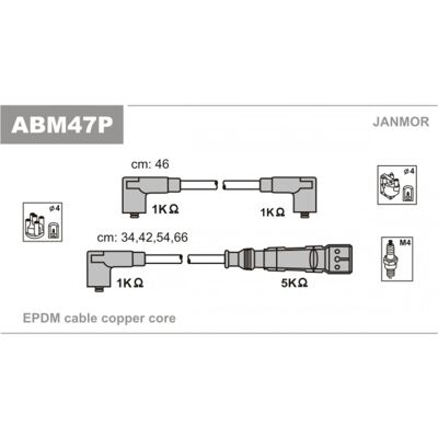 JANMOR ABM47P - Juego de cables de encendido para Volkswagen Polo III JANMOR ABM47P - Juego de cables de encendido para Volkswagen Polo III