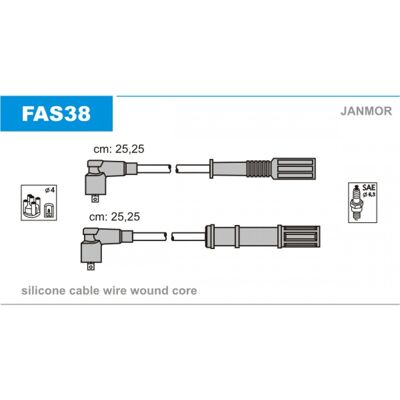 Janmor FAS38 Juego de cables de encendido para Ford Ka 3 puertas Janmor FAS38 Juego de cables de encendido para Ford Ka 3 puertas