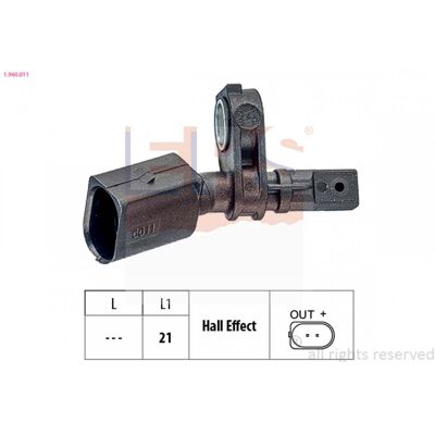 Sensor ABS Volkswagen Golf Polo - Equivalente OE 21mm Sensor ABS Volkswagen Golf Polo - Equivalente OE 21mm