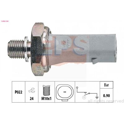 Hella Sensor de Presión de Aceite - M10x1 - 0,90 bar - 24mm Hella Sensor de Presión de Aceite - M10x1 - 0,90 bar - 24mm