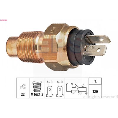 Sensor EPS 1.830.509 - Temperatura del refrigerante, M16x1.5 - para sistemas EPS Sensor EPS 1.830.509 - Temperatura del refrigerante, M16x1.5 - para sistemas EPS