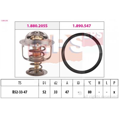 Termostato Gates 52mm OE Italia - Agua - Con Junta Termostato Gates 52mm OE Italia - Agua - Con Junta