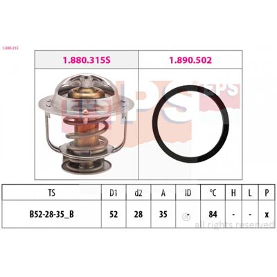 Termostato EPS 1.880.315 - Enfriamiento por agua y junta Termostato EPS 1.880.315 - Enfriamiento por agua y junta