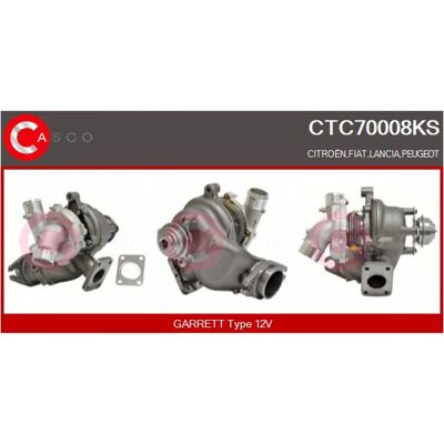 CASCO CTC70008KS Turbo - Compresor turbo de gases, Compatible con Peugeot 807 MPV, Citroën C8 II, Fiat Ulysse II CASCO CTC70008KS Turbo - Compresor turbo de gases, Compatible con Peugeot 807 MPV, Citroën C8 II, Fiat Ulysse II