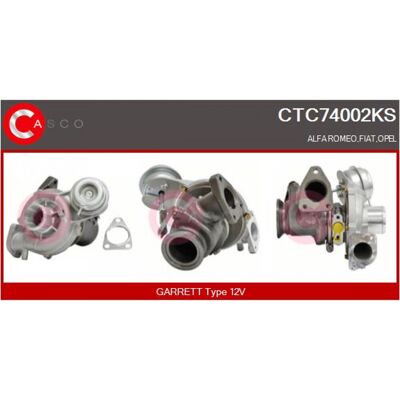 CASCO CTC74002KS Turboalimentador - Turbo de gases de escape, FIAT Doblo II Van/Furgón CASCO CTC74002KS Turboalimentador - Turbo de gases de escape, FIAT Doblo II Van/Furgón