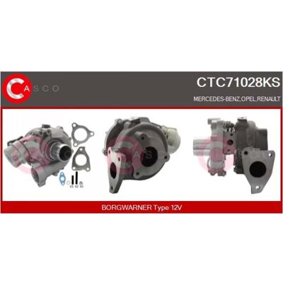 Turbocargador CASCO CTC71028KS para Renault Megane 3 Turbocargador CASCO CTC71028KS para Renault Megane 3