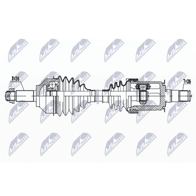 NTY NPW-BM-161 Eje de transmisión para Mini - 635mm - Automático NTY NPW-BM-161 Eje de transmisión para Mini - 635mm - Automático