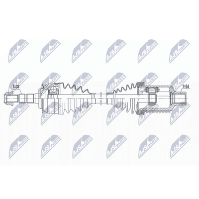 Eje delantero derecho Chevrolet NPW-DW-033 - Eje de transmisión Eje delantero derecho Chevrolet NPW-DW-033 - Eje de transmisión