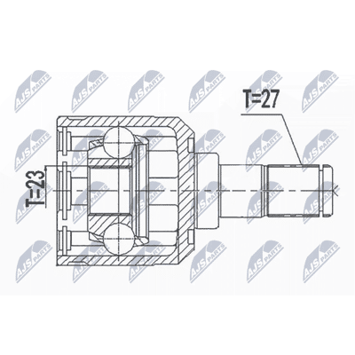 Conjunto de juntas de árbol de transmisión NTY NPW-HY-596 - Eje trasero Hyundai Santa Fe y Tucson Conjunto de juntas de árbol de transmisión NTY NPW-HY-596 - Eje trasero Hyundai Santa Fe y Tucson