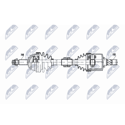 NTY NPW-NS-169 - Eje de transmisión para Nissan Murano - Izquierdo delantero, CVT NTY NPW-NS-169 - Eje de transmisión para Nissan Murano - Izquierdo delantero, CVT