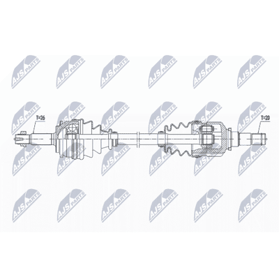 NTY Eje de Acción Izquierdo para Toyota Auris/Corolla - Eje de Accionamiento NTY Eje de Acción Izquierdo para Toyota Auris/Corolla - Eje de Accionamiento