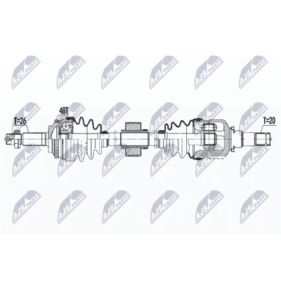 Eje de transmisión Toyota NPW-TY-139 - Derecho Delantero Eje de transmisión Toyota NPW-TY-139 - Derecho Delantero