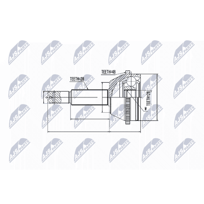 Conjunto de juntas de eje de transmisión NTY para Ford Transit - Eje delantero, Manual Conjunto de juntas de eje de transmisión NTY para Ford Transit - Eje delantero, Manual