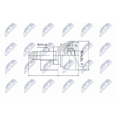 Conjunto de junta de eje de transmisión NTY para Fiat Doblo - Kugelgleichlaufgelenk Conjunto de junta de eje de transmisión NTY para Fiat Doblo - Kugelgleichlaufgelenk