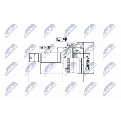 NTY NPZ-HY-540 - Juego de juntas de árbol de transmisión para Hyundai Getz, Accent 2 NTY NPZ-HY-540 - Juego de juntas de árbol de transmisión para Hyundai Getz, Accent 2