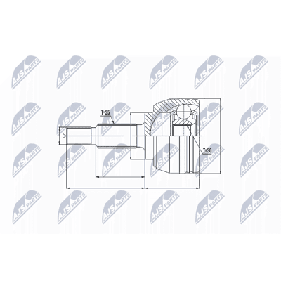 Conjunto de articulaciones de eje de transmisión Renault - Eje delantero izquierdo y derecho Conjunto de articulaciones de eje de transmisión Renault - Eje delantero izquierdo y derecho