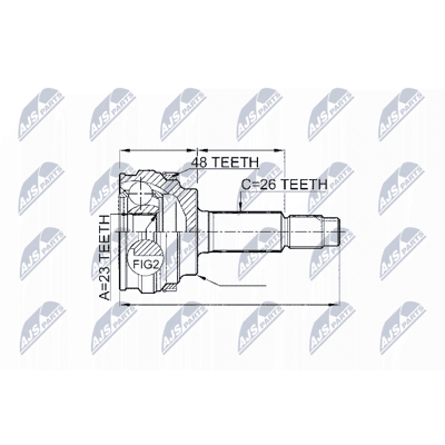 Conjunto de articulaciones de eje de transmisión NTY - Izquierda y Derecha para Toyota Corolla/Avensis Conjunto de articulaciones de eje de transmisión NTY - Izquierda y Derecha para Toyota Corolla/Avensis